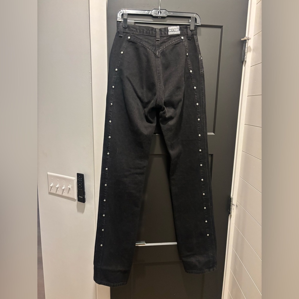Vintage Rare Rockies super high rise 80/90s Rocky western Jeans black studded